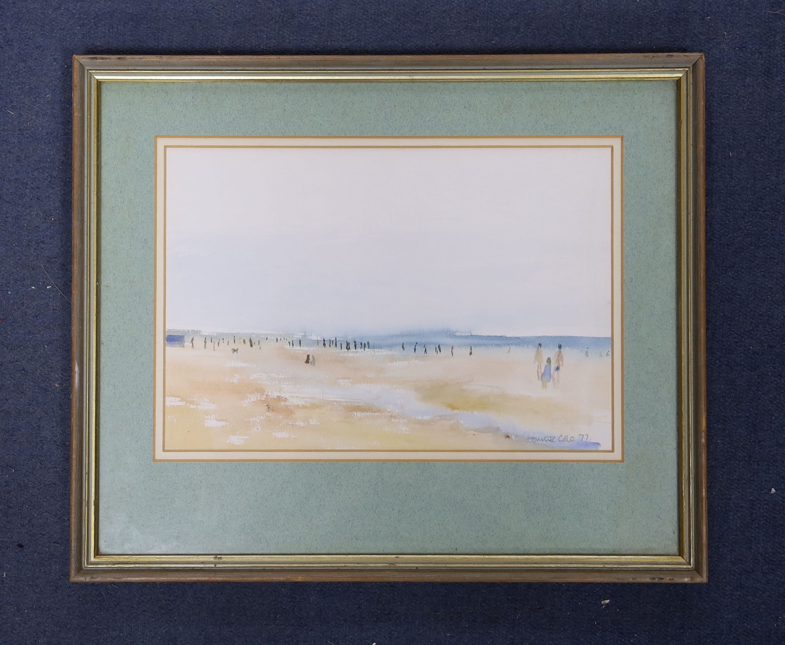 Dominic Cole, watercolour, Beach scene, signed and dated 1977, 20 x 30cm